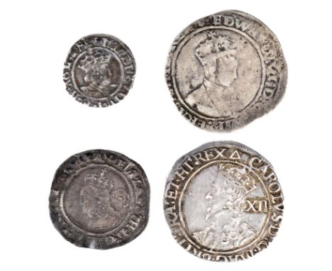 Four hammered coins: Henry VIII (1509-47), silver half-groat, Canterbury, R. CIVITAS CANTOR WA, mm 121 (S 2343); Edward VI (1