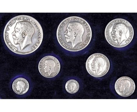 Specimen Set, 1911, eight coins, half-crown to maundy penny (S PS13), light surface marks, mainly to obverses, otherwise extr