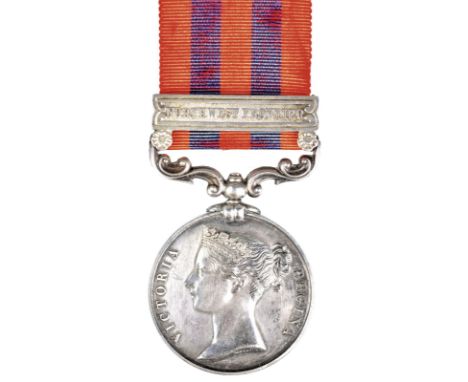An India General Service Medal 1854-95 to Gunner R. Butler, Royal Artillery, clasp: Northwest Frontier (102 GUNR R BUTLER NO 