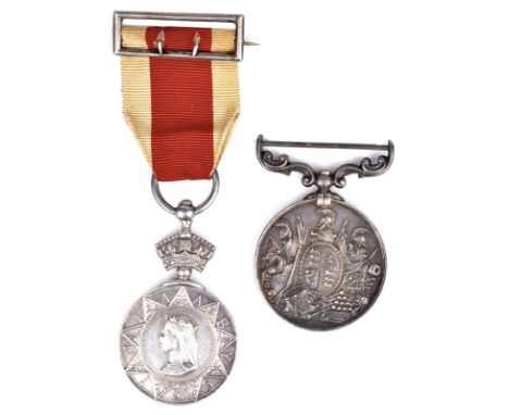 Two medals to Colour Sergeant C. Randall, 45th Foot: Abyssinian War 1867-69, officially embossed (441 C.S. C. RADALL HM 45TH 