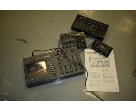 A vintage Vesta-Fire MR-30 multi track recorder, Frontline pre amp, Leem mini mixer and Realistic 4 channel mic mixer
