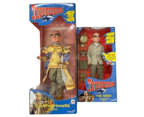 A boxed Thunderbirds marionette puppet of The Hood, together with a boxed action figure.