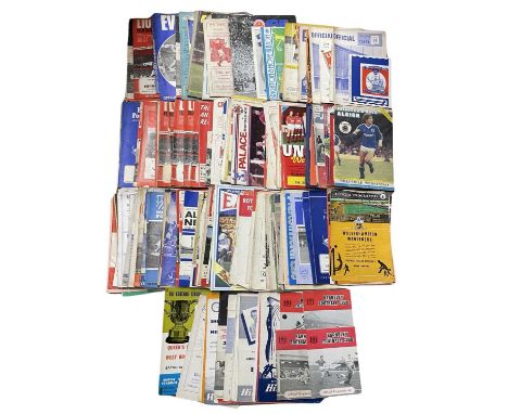 A collection of various vintage football programmes from the 1950s - 1980s, including assorted FA Cup ties