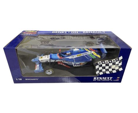 A boxed Minichamps 1:18 scale model, Renault Six Fois Champion du Monde, Benetton Renault