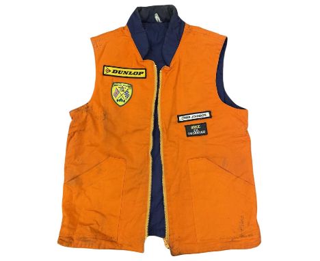 A worn  British Racing and Sports Car Club Observer's gilet, size Large