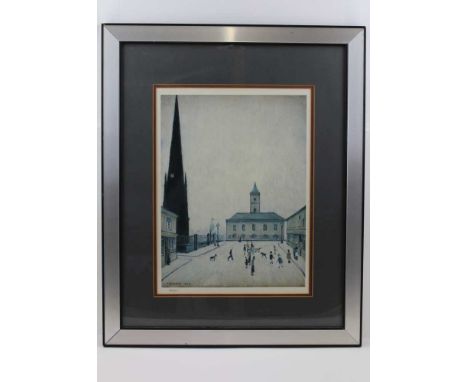 AFTER LAURENCE STEPHEN LOWRY (1887-1976) "Old Town Hall, Middlesbrough", offset lithograph printed in colours, No. 472, from 