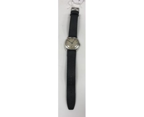 An early 20th Century silver cased wristwatch, the brushed dial set with Arabic numerals and secondary dial, the mechanism nu
