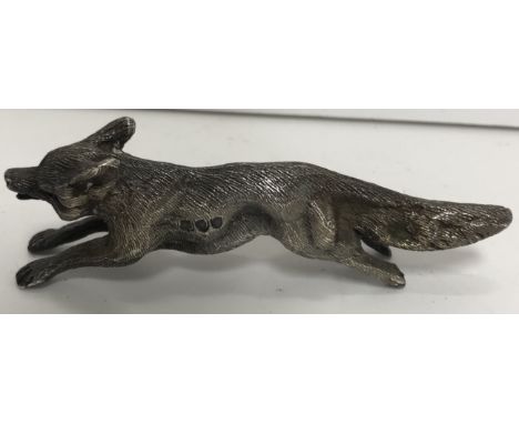 A Victorian silver fox model (possibly the top of a corkscrew) (by William Hutton & Sons, London 1892), 3.3 oz