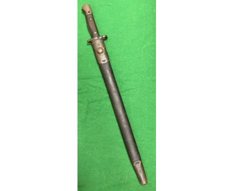 An M1903 Siamese Mauser rifle type 45 bayonet with scabbard, 39.5 cm long over all together with a Wilkinson 1907 model bayon