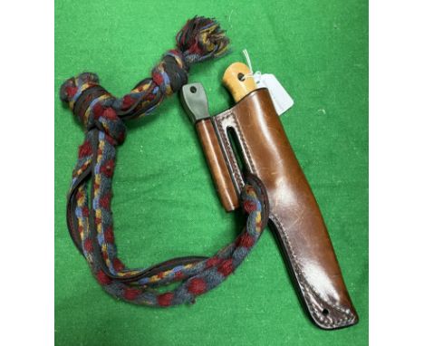 A Woodlore knife by A. Wood of Woodlore Wilderness Bushcraft of Etchingham to a design by Ray Mears, the blade inscribed "R. 