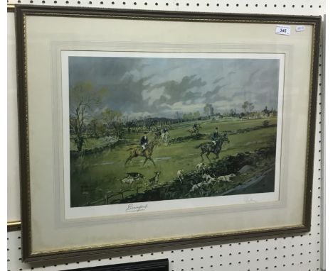 AFTER JOHN KING "Didmarton 27.2.71", colour print, signed in pencil lower right and "Beaufort" lower left, 38 cm x 53 cm, AFT