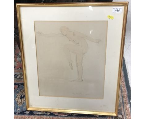 DAME ETHEL WALKER DBE ARA (1861-1951) “Dancing nude” a study, pencil wash, signed and dated 1928 in pencil to base, inscribed