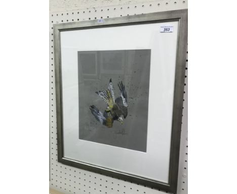 JONATHAN (JOFF) POOLE (b. 1947) "Eagle" watercolour, signed lower right, 35 cm x 28 cm together with "Partridge", 28 cm x 45 