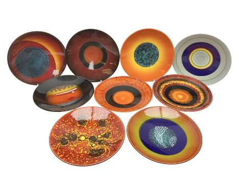 Poole Pottery The Planets, set of nine chargers 'The Planets, by Alan Clarke, comprising Mars, Mercury, Neptune, Venus, Uranu