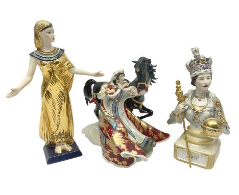 Two Franklin Mint figures, comprising The Goddess of Magic/ Selket and My Spirit Unconquered, together with Royale Stratford 