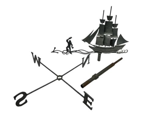 Weather vane modelled as a ship 
