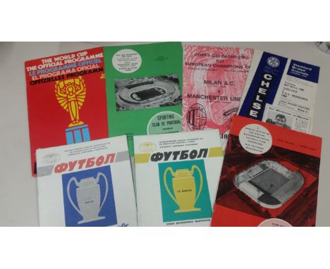 FOOTBALL, European match programmes, inc. English Red Edition World Cup 1970, Sporting v Man Utd 1963/4, AC Milan v Man Utd E