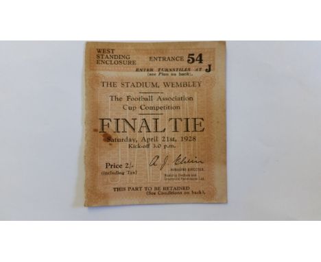 FOOTBALL, ticket for 1928 FA Cup Final, Blackburn Rovers v Huddersfield Town. G