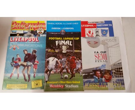 FOOTBALL, Liverpool programmes, finals or semi-finals, inc. European Cup, FA Cup etc., VG to MT, 42*