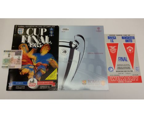 FOOTBALL, Manchester United programmes, inc. finals &amp; semi finals; European &amp; FA Cup Finals etc., EX to MT, 24*