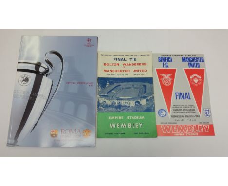 FOOTBALL, Manchester United selection, inc. programmes, 1968 European Cup Final  &amp; 2008 Champions League Final; many cup 