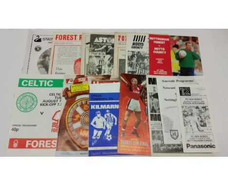 FOOTBALL, Nottingham Forest programmes, inc. v Western Australia, Strau Bucharest, Arnald XI, Notts County, Kilmarnock, Heart