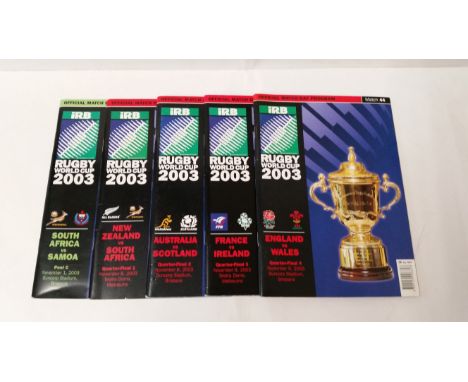 RUGBY UNION, programmes, Rugby World Cup Australia 2003, inc. Australia v Argentina, England v Samoa, New Zealand v Wales, Fr
