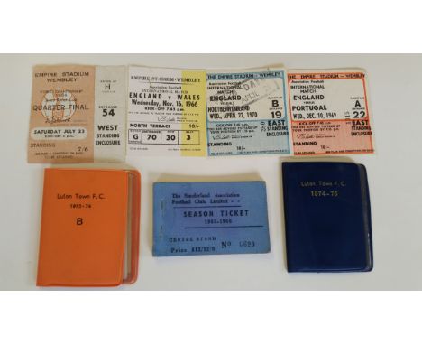 FOOTBALL, tickets, inc. England v Argentina 1966 World Cup Quarter Final; England, 1960s (3), 1970s (14) &amp; 1980s (6); sea