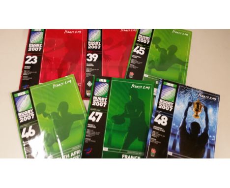 RUGBY UNION, programmes, Rugby World Cup 2007, inc. England v France, South Africa v Argentina, France v Argentina, England v
