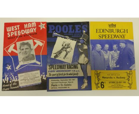 SPEEDWAY, programmes, inc. Rye House (31), Coventry (13), Oxford (25), Poole (29), West Ham (10), Edinburgh (23), Swindon (20