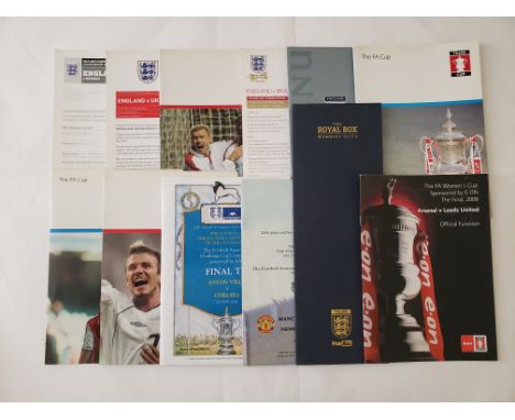 FOOTBALL, matchday menus inc. FA Cup, International Friendlies, World Cup Qualifiers; some inc. tickets, from the collection 