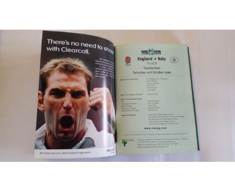 RUGBY UNION, complete set of programmes from 1999 World Cup, (in three bound volumes), EX, 3