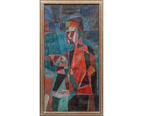 Hermann Ober (1920 Freilassing - 1997 ebenda)"Selbstbildnis". OriginaltitelFrühes Werk Obers, der bei Josef Hillerbrand, Frit