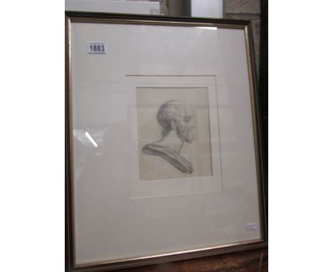 A 19th century Italian portrait pencil drawing.