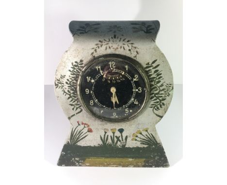 A Kraftstuff hand painted metal clock ((Aviation Luftwaffa ME109) bearing the signature to the rear of Max Ernst, (an artist 