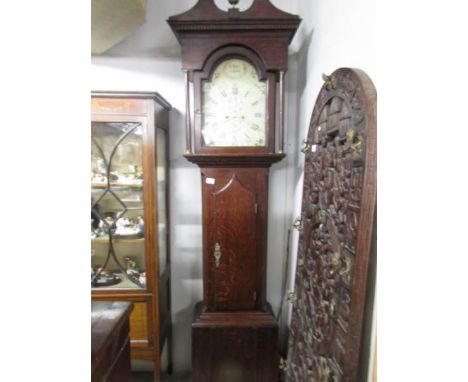 An oak long case clock, E Bond, Stirling.