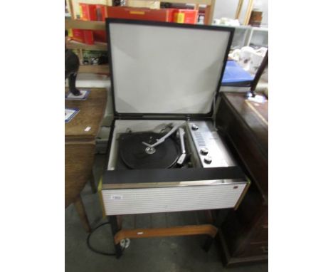 A vintage record player.