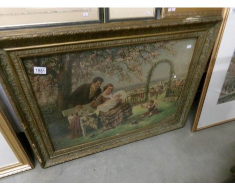 A Victorian lithograph of a family.