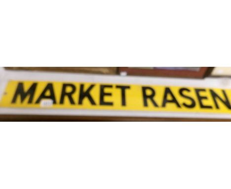 A rare AA notice board enamel sign name plate for Market Rasen.