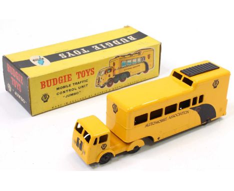 Budgie Toys No. 218 AA Mobile Traffic Control Unit "Jumbo" comprising a yellow body with "Automobile Association" decals, sol
