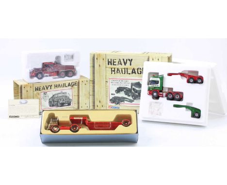 Corgi Heavy Haulage 1/50th scale boxed group of 3 to include, CC12909 Scania Topline Tractor Unit, CC12304 Scammell Contracto