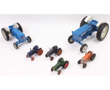 A collection of six various mixed scale Ertl Britains and Crescent agricultural diecasts to include an Ertl Fordson tractor, 