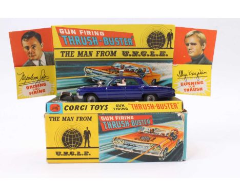 Corgi Toys No.497 The Man from U.N.C.L.E. Thrushbuster, comprising of dark blue, (purple), body with yellow interior and cast