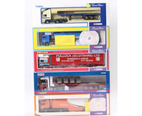 Five various boxed Corgi Hauliers of Renown 1/50 scale road transport diecast group, five examples to include Ref. Nos. CC127