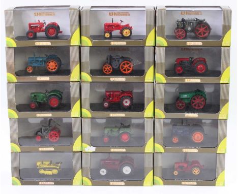 15 various boxed Universal Hobbies 1/43 scale farming diecast vehicles, to include a Lamborghini DL30C 1957 Crawler, a Fordso