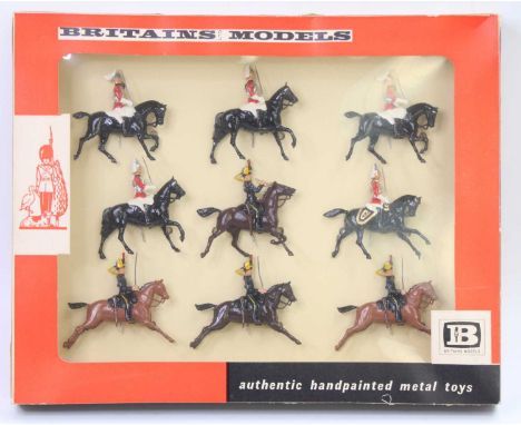 Britains Set 9305, Life Guards &amp; 4th Hussars, 1960s issue comprising Officer of Lifeguards with Drawn Sabre, 4 Lifeguard 