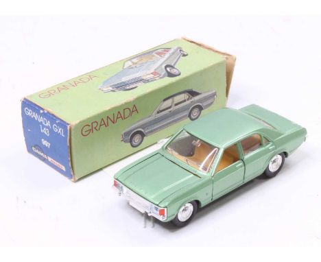 Gama No.997 Ford Granada GXL, metallic green body with tan interior, chrome hubs, in the original all card box (NMM-BVG)