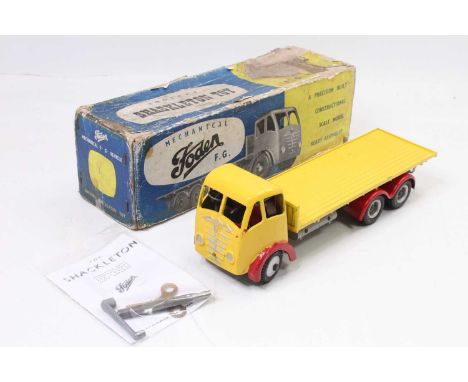 Shackleton The Foden FG Flatbed, repainted in yellow and red, with working mechanism, housed in the original card box, with k