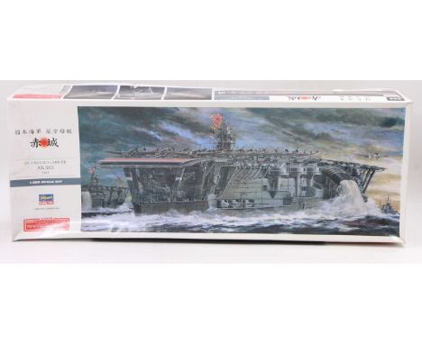 A Hasagawa Hobby Kits No. 40025 1/350 scale plastic kit for an Akagi 1941 Japanese aircraft carrier, housed in the original p