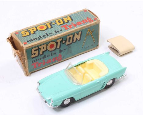Spot On Triang No.166 Renault Floride, comprising of light green body with yellow interior, in the original heavily worn box,